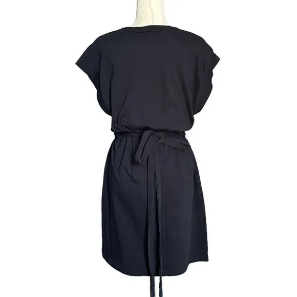 Vince Black Tie Waist Mini Dress | Size L - Picture 5 of 9